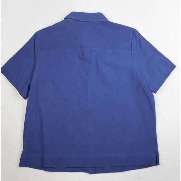 APPLESEED'S - WOMEN'S BLUE SHORT SLEEVE BUTTON-UP TOP SHIRT SIZE PM - Picture 5 of 6